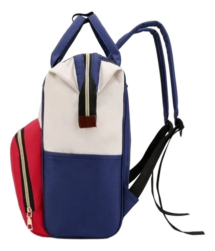 Mochila Maternal Urbana Mujer Blanco-azul-rojo