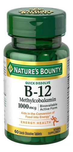 Natures Bounty B 12 Methlcobalamin Rápida Disolución 60 Tabs