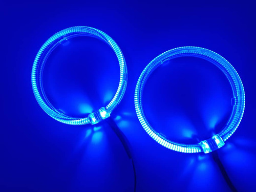 X2 Anillos Luz Led Circular Universal Ojos Ángel Azul