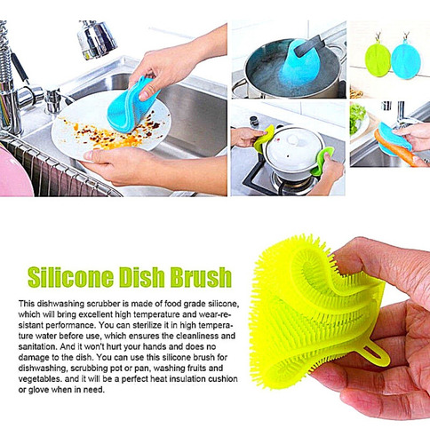 Imagem 3 de 6 de Esponja Antibacteriana De Silicone Lava Louças