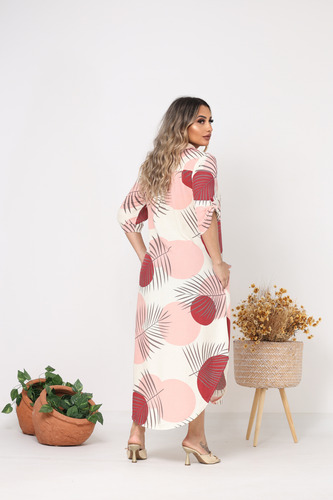 Vestido Midi Estampado Feminino Versavis - Estilo E Conforto