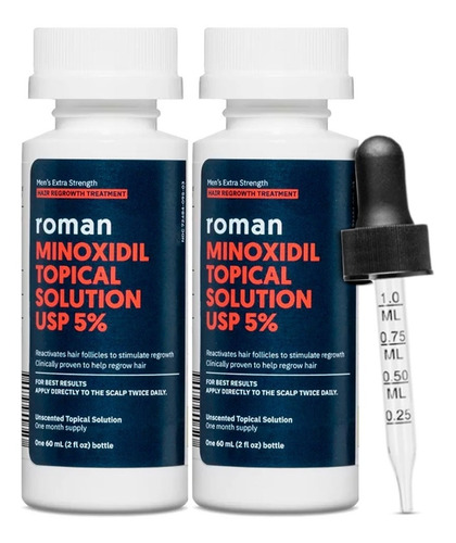 Minoxidil 5% Roman Tópico Extra Fuerza 2 Meses Tratamiento