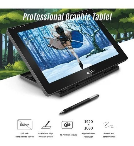 Tableta Digitalizadora Bosto Bt-16hdk 15.6  Tablet Gráfica