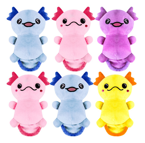 Peluches Ajolote Colores Mayoreo 6pz Kawaii Pelucheria