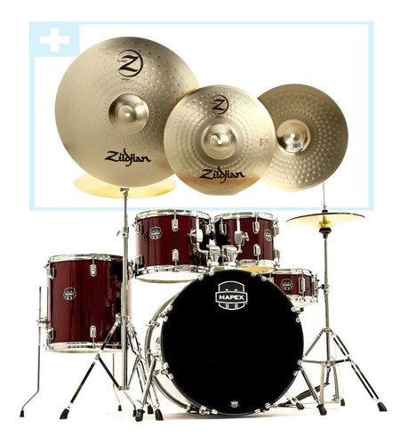 Combo Bateria Mapex Prodigy + Fierros Banqueta Platillos