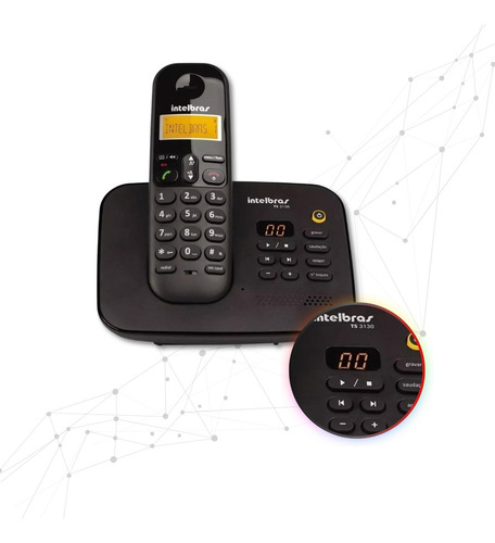 Telefone Sem Fio Ts 3130 Secretaria Eletronica Intelbras Cor Preto