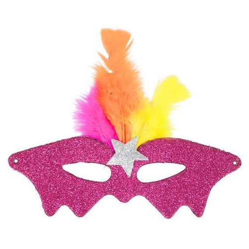 Máscara Grande Rosa Para Carnaval - Mistério E Glamour