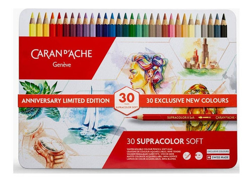 Lápis De Cor Aquarelável Supracolor Caran D'ache 30 Cores