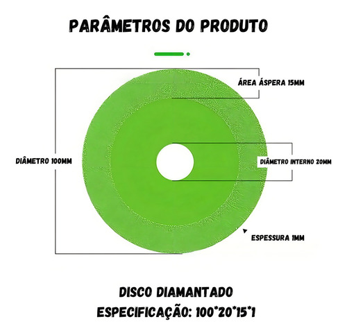 Disco Corte Diamantado Fino 1mm Porcelanato Vidro Espelho