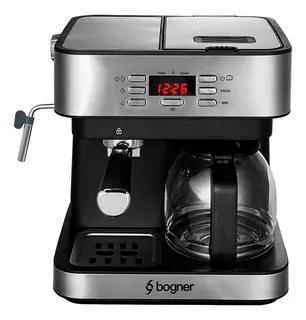 Cafetera Espresso + Goteo 20 Bdp 12tazas Acero Inox. Bogner