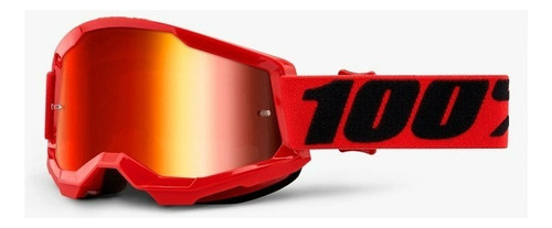 Antiparra Moto Cross Enduro 100% Strata 2 Red Mirror Lens