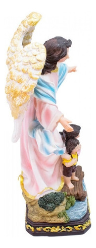 Imagem Anjo Da Guarda 14 Cm Escultura Enfeite Resina Cor Colorido