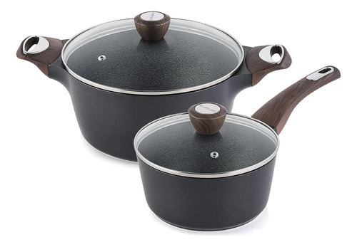 Sensarte 4pcs Nonstick Cookware Sets, Pots And Pans Set, ...