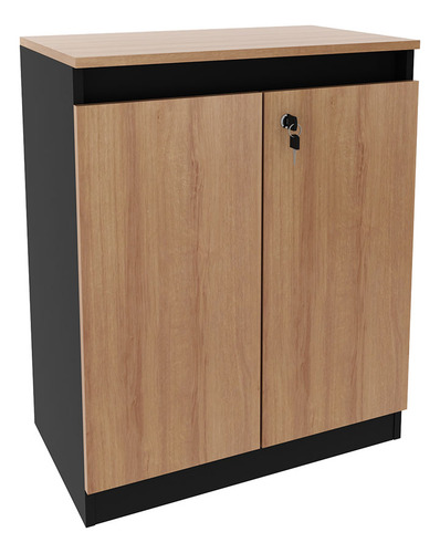 Balcão Escritório com Chave 60cm ME4149 Amêndoa/Preto Tecnomobili