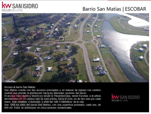 Lote En Venta. Barrio San Matías. Escobar