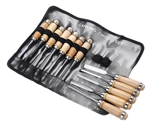 Gubias Para Tallar Madera 12 Unidades + Estuche Organizador