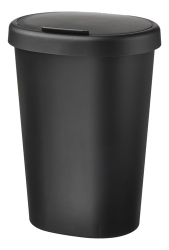Bote De Basura 8l Doble Seccion Con Tapa Compacto Negro Negro