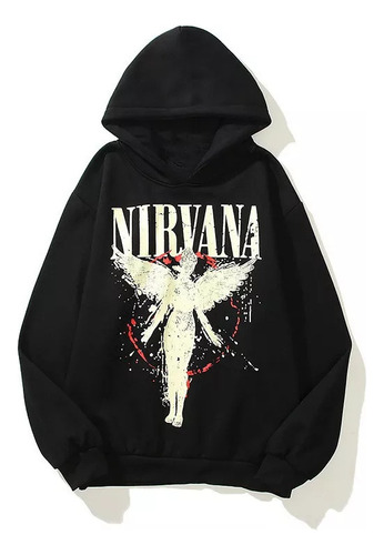 Sudadera Informal Con Capucha Nirvana Angel