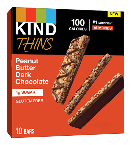 Galletas Kind Barras Thins Peanut Butter 10pzas.