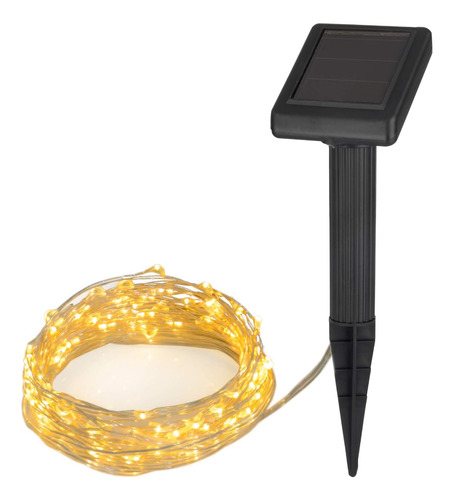 Cadena De Luces Solares Con 200 Led De Cobre Impermeable