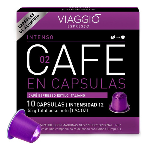 Cafe En Capsulas Viaggio Espresso  Intenso