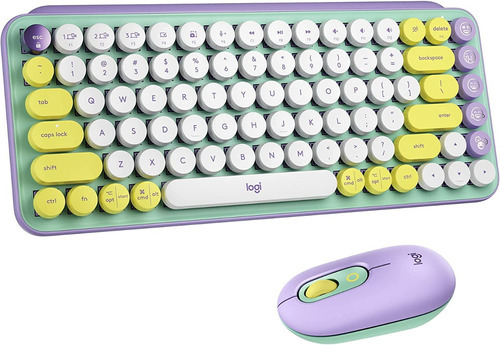Kit Teclado Y Mouse Logitech Pop Inalámbrico + Pop Mecánico Color del teclado Violeta