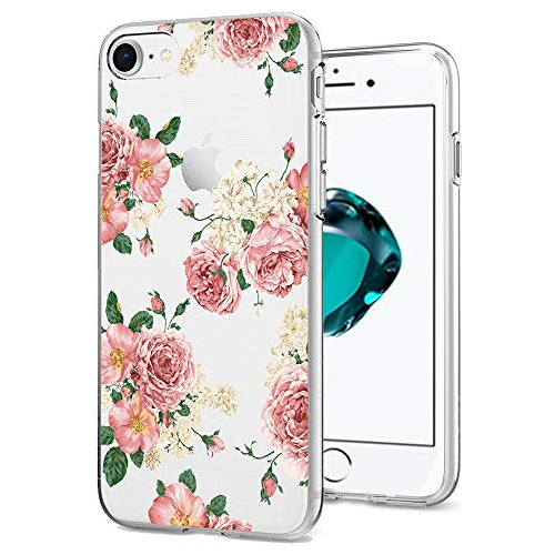 iPhone 7 Caja, iPhone 8 Caja Con Flores, Ueokeird Slim A Pru