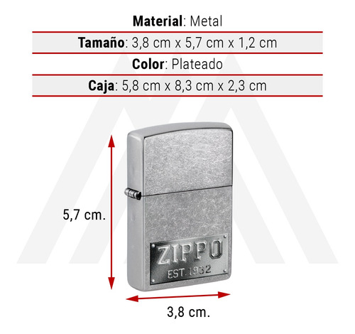 Imagen 4 de 10 de Encendedor Zippo Lighter Design Street Chrome Logo Est 1932