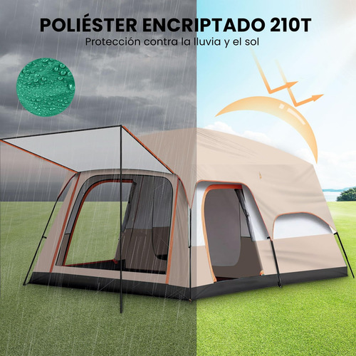 Carpa Instant Familiar Amplia Para 8-12 Personas Double Capa