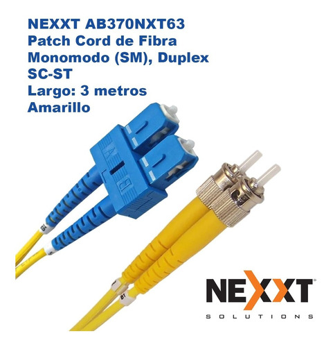 Nexxt Patch Cord De Fibra Monomodo Duplex Sc/st, 3m