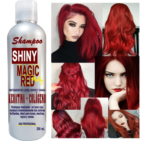 12 Shampoo Matizador Cabellos Rojos Shiny Magic Red