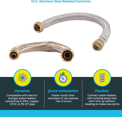 Conector Flexible De Acero Inoxidable 1/2 X3/4 Fip X 15