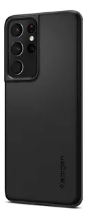 Capa Para Galaxy S21 Ultra Thin Fit Spigen Black Acs02346 Cor Preto