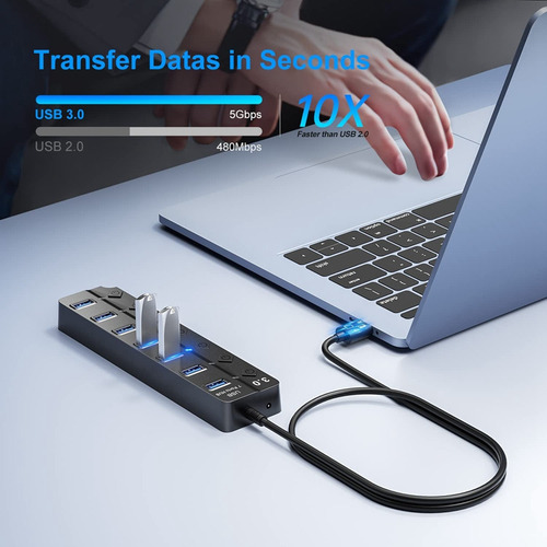 Divisor De Hub Usb P 7 Multi Hub Usb 3.0 Adaptador Usb Vario