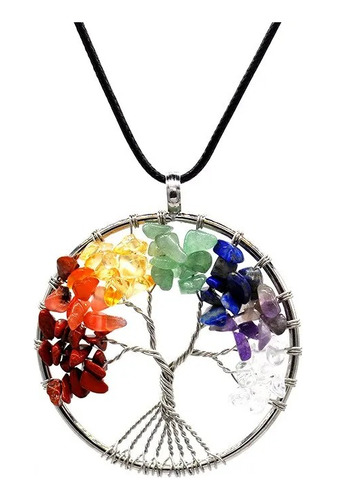 Collar Árbol De La Vida 7 Chakras Piedras Naturales Reiki