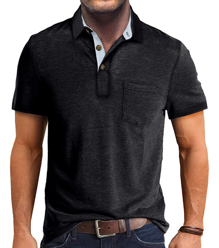 Polo Tipo Camiseta De Manga Corta Con Solapa Para Hombre