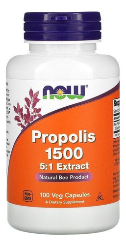 Now Foods - Propolis 1500 - Propoleo - 100 Capsulas Vegetales - Sin sabor