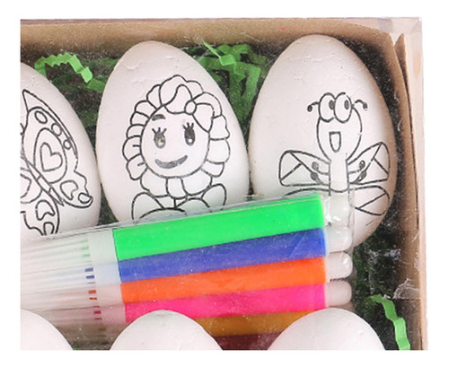 Set Huevos De Pascua Para Colorear, Lápices Y Canastita