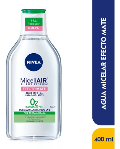 Agua Micelar Nivea Efecto Mate - mL a $76