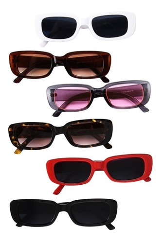 Imagen 1 de 9 de Gafas De Sol Vintage Rectangulares Estilo Retro De Diseñador