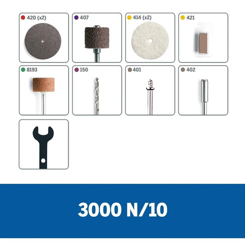 Imagen 8 de 10 de Minitorno Dremel 130w Serie 3000 10 Accesorios Mini Torno