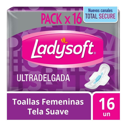 Toalla Femenina Ladysoft Ultradelgada Tela Suave 16 Un