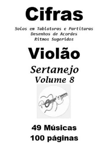 Caderno De Cifras E Solos Sertanejo Violão Volume 8