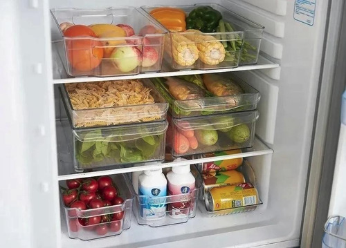 Imagen 5 de 9 de Organizador Para Refrigerador Plástico Transparente 30 Cm