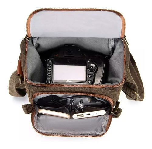 Imagen 4 de 9 de Bolso Caden N1 Para Cámara Fotográfica Cafe