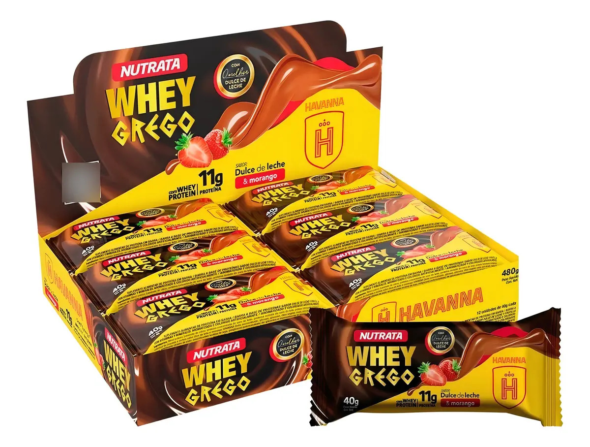 Whey Grego Bar Nutrata de Doce de Leite Havanna – Pack com 12 Unidades 3
