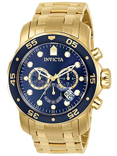 Cronógrafo Invicta 0073 Pro Diver Collection 18k Go Para Hom