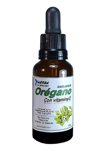 Aceite Herba De Orégano  + * Vitamina E * 30 Ml (en Vidrio)