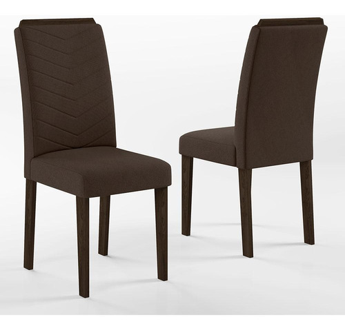 Conjunto 2 Cadeiras Lisboa Imbuia/ Marrom - Móveis Arapongas Cor Imbuia/marrom 04 Cor da estrutura da cadeira Imbuia Desenho do tecido Liso