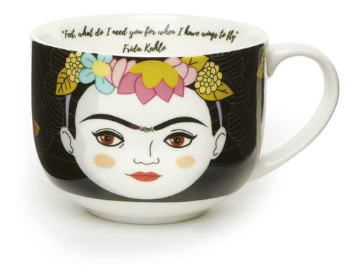 Kikkerland Taza De Porcelana De Frida Kahlo Cu307